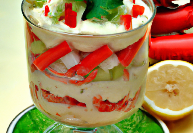 Verrine au mascarpone et crabe