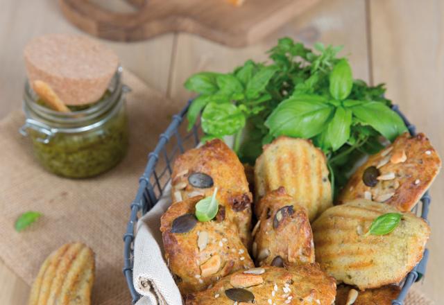 Madeleines au pesto et Mix Salade Le Sillon