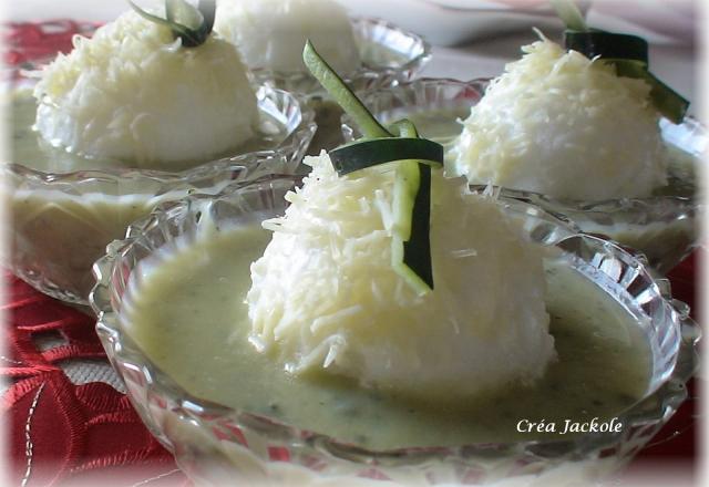 Îles flottantes à la courgette et au comté