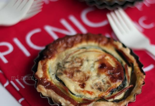 Tartelettes tourbillon de légumes & roquefort Papillon