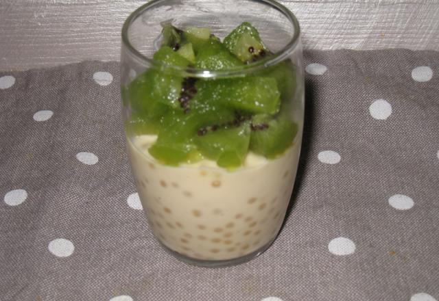 Crème grenade-framboise au lait de coco