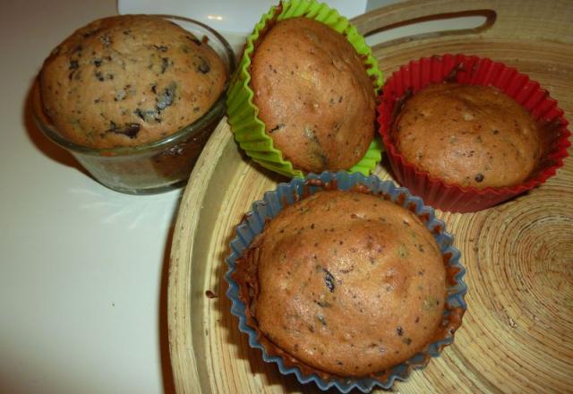 Muffins aux pépites de chocolat à base de lait et beurre