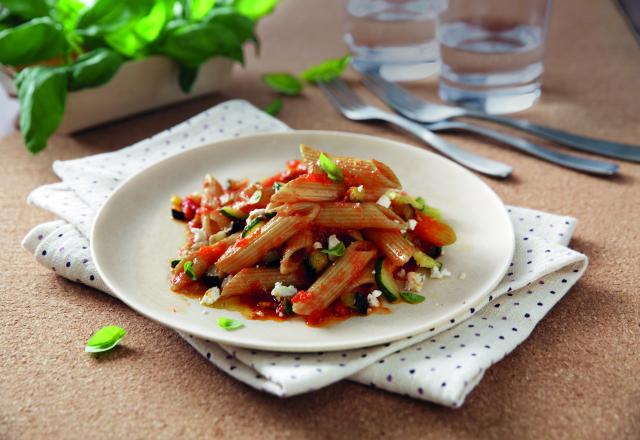 Penne Rigate Integrale blé complet sauce Basilico et aux légumes grillés