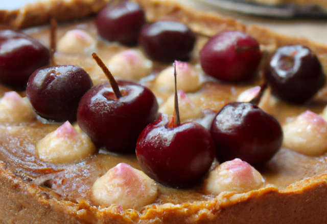 Tarte aux cerises aigres farcies aux speculoos