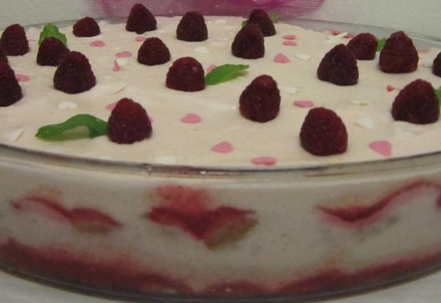 Tiramisu acidulé aux framboises