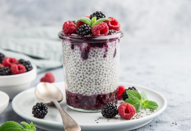 Pudding aux graines de chia et fruits rouges