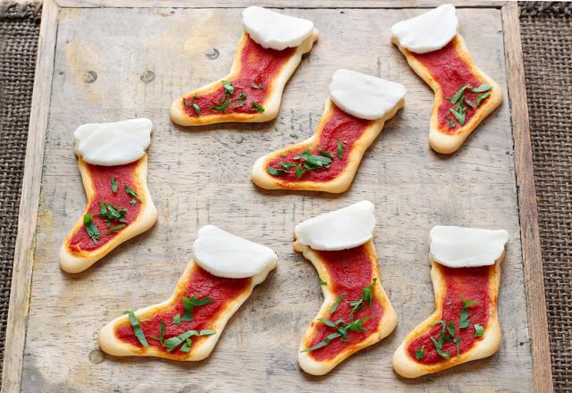 Mini pizza bottes de Noël