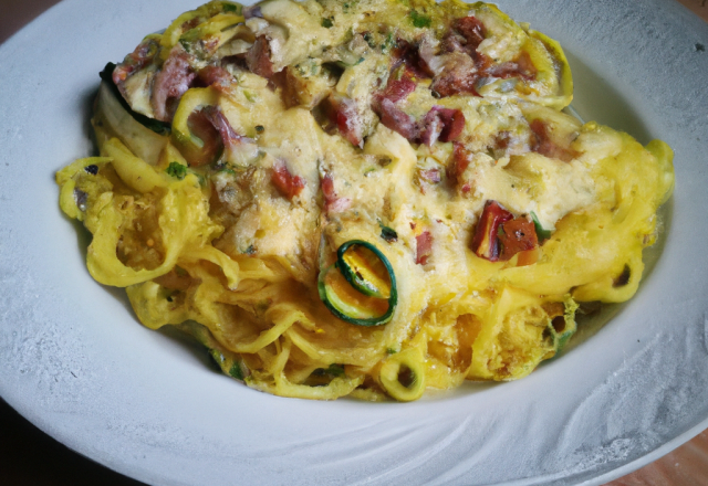 Courgettes façon carbonara