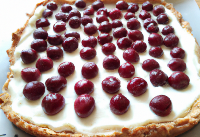 Tarte aux cerises et fromage blanc