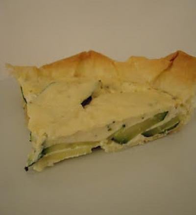 Tarte fine courgette au parmesan et basilic