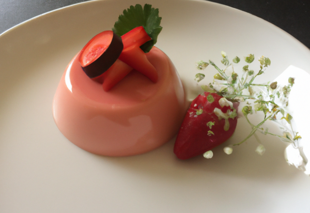 Mousse aux fraises dans sa corolle