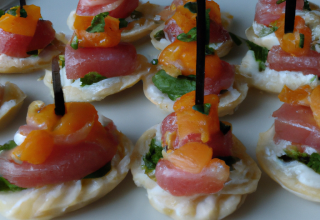 Canapés aux pêches