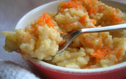 Riz au lait au thé vanille et carottes confites