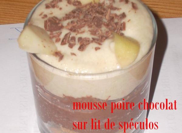 Mousse poire chocolat spéculos