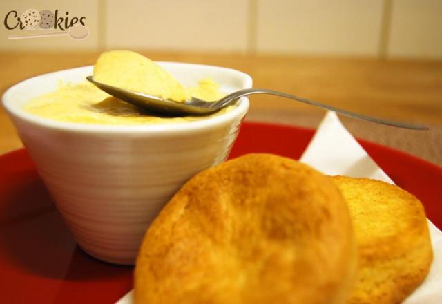 Mousse au kaki Persimon et son sablé à la vanille