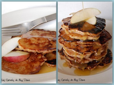 Crêpes aux pommes et à la cannelle, sans gluten, et beurre à l'érable