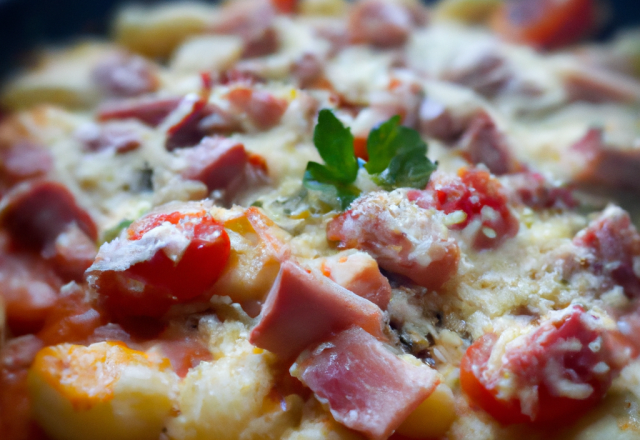 Gratin de gnocchis sauce tomate et jambon