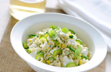 Risotto aux courgettes au fromage frais