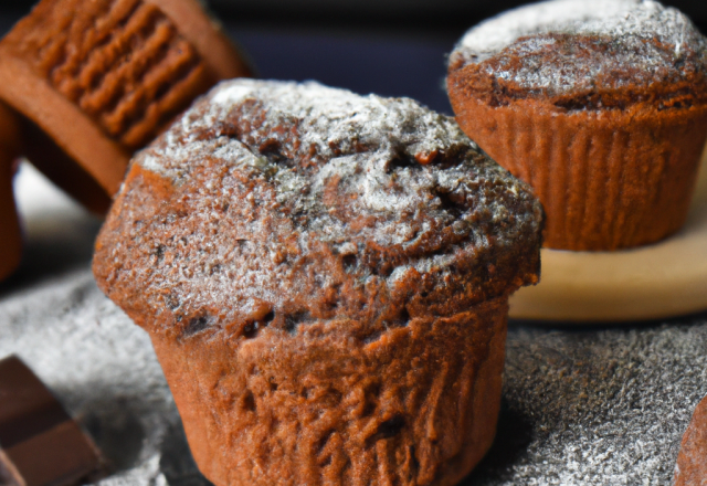 Muffin aux flocons d'avoine, cacao et rhum