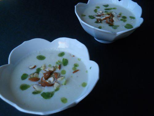 Ajo blanco de fenouil aux amandes et à l'huile d'origan maison