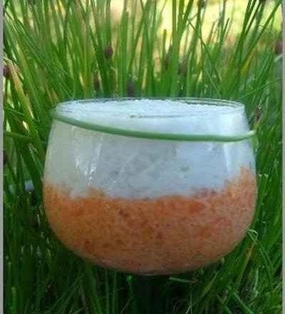 Verrine de légumes bicolores