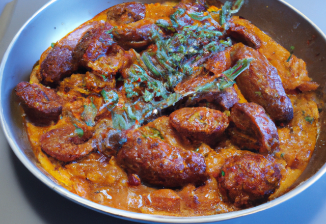 Rougail de saucisses au safran et au thym