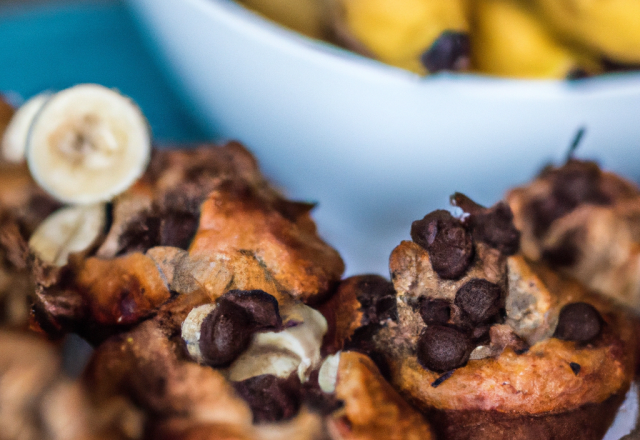 Muffins à la banane et morceaux de chocolat