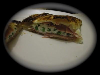 Feuilletés aux petits pois et  jambon