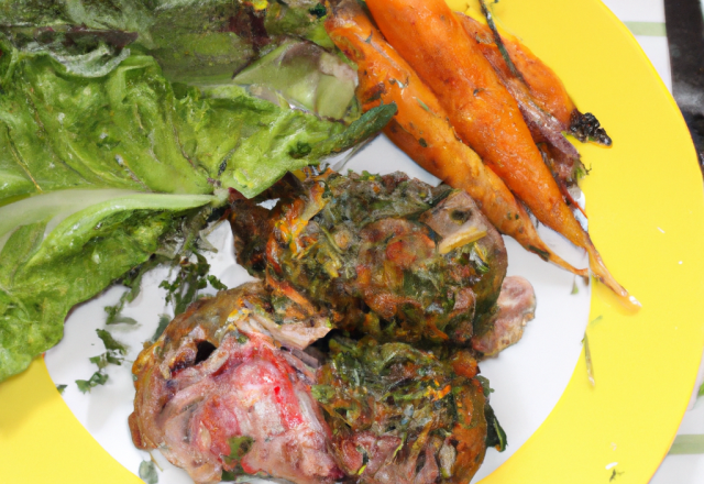 Lapin farci aux herbes