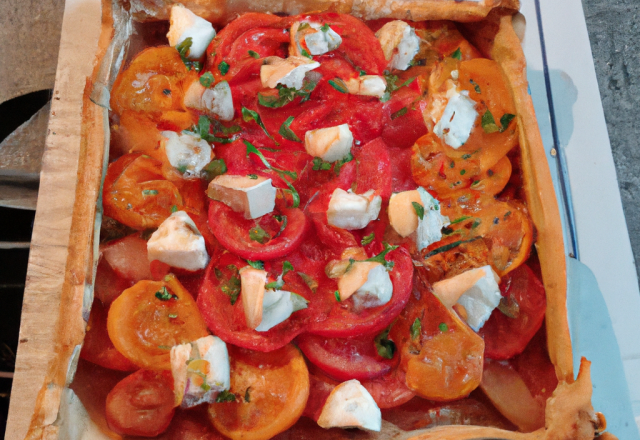 Tarte fine tomate et chèvre