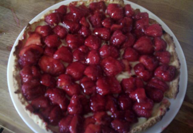 Tarte aux fraises et crème pâtissière aromatisée