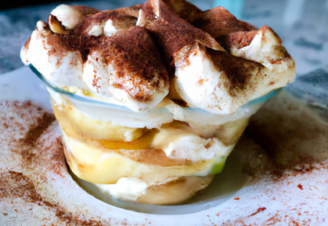 Tiramisu light au pommes caramélisées