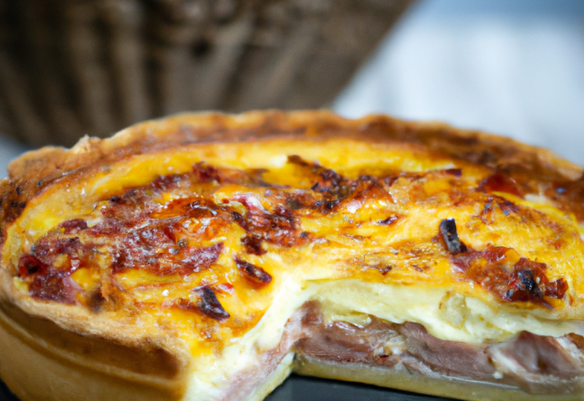 Quiche Lorraine au jambon lardons fumés et emmental