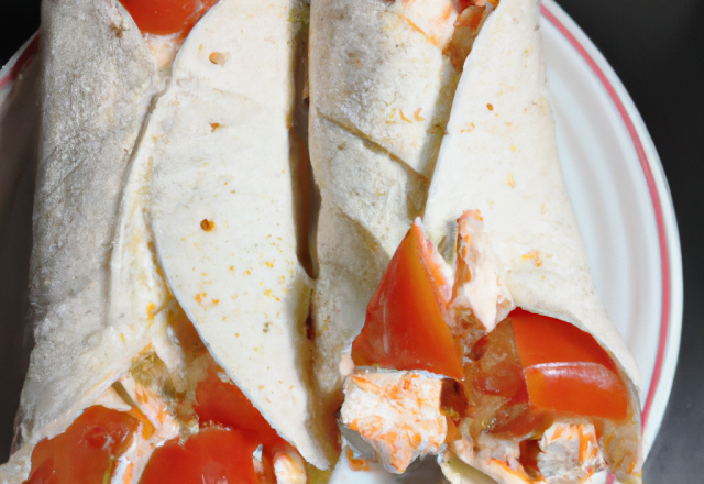 Wraps au surimi et tomate