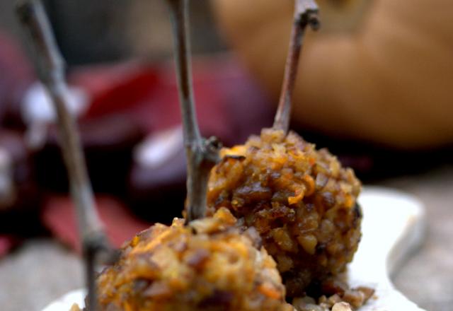 Boulettes d'automne (veau/ butternut et chapelure de châtaignes)