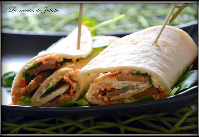 Tortillas aux seitan et crudités (crêpes)