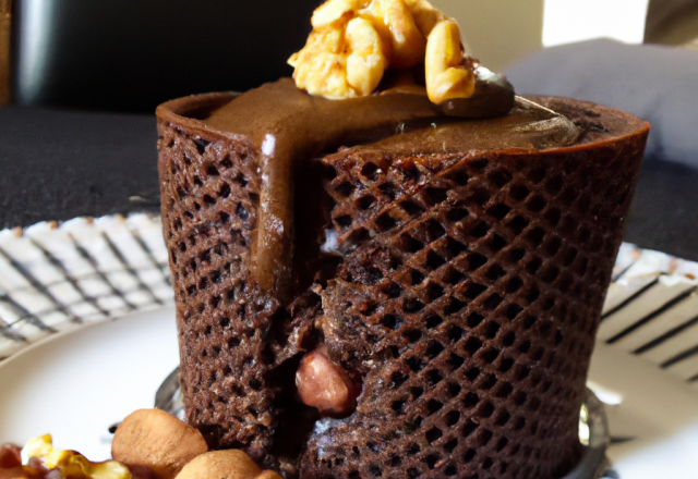 Fondant au chocolat et sa touche de noisettes