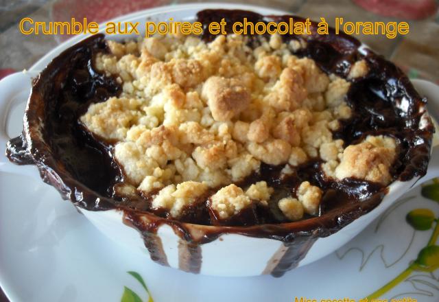 Crumble aux poires et chocolat