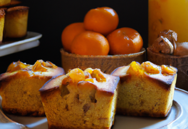 Cakes à la mandarine et aux noix accompagné de son sirop