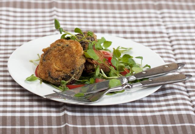 Aubergines panées à la moutarde