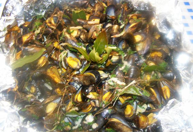 Moules de bouchot cuites au four