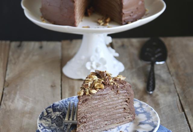 Gâteau de crêpes au chocolat