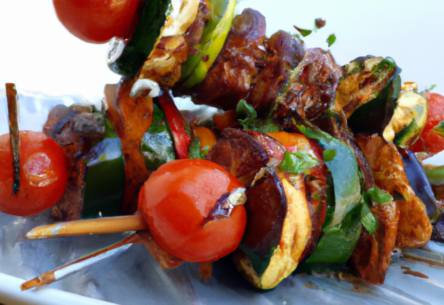 Brochettes ratatouille au barbecue