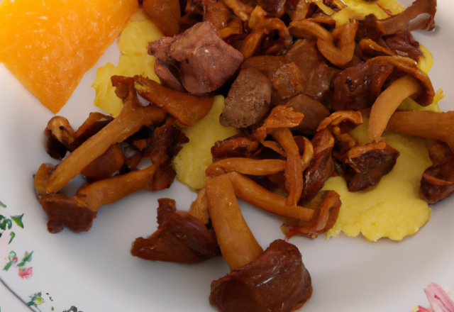 Parmentier de queue de bœuf Limousin aux girolles