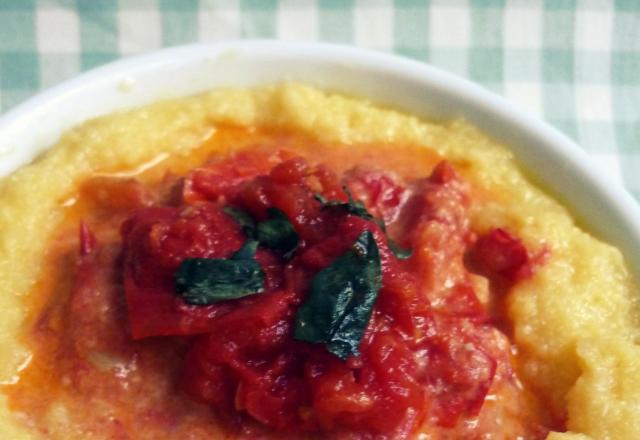 Polenta à la Tomate et Crème de Saint-Marcellin