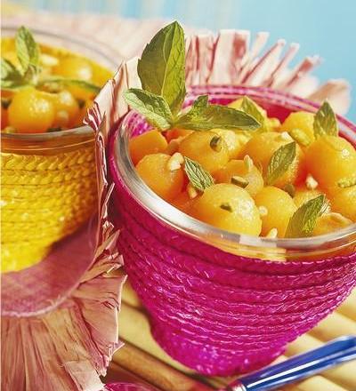 Salade de melon aux fruits secs