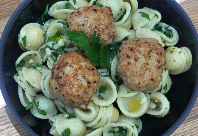 Orecchiette à la gremolata et veau à la parmesane