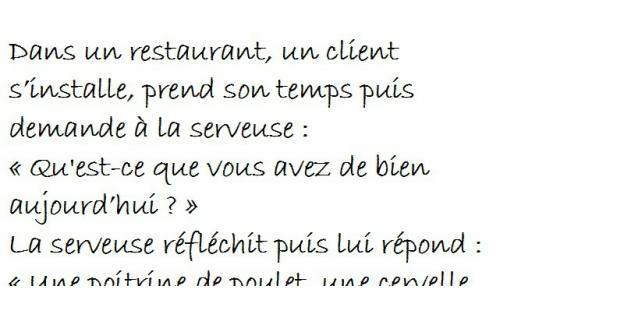 On mange quoi au restaurant ?