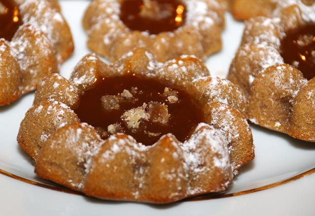 Fondants aux deux crèmes et ses éclats de marrons glacés