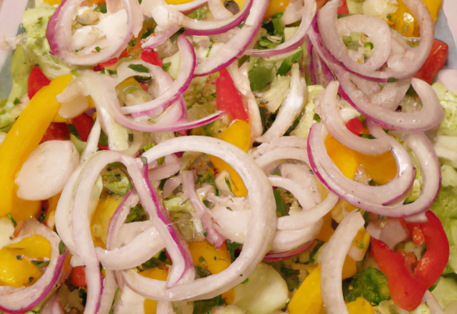 Salade de crudité et oignons